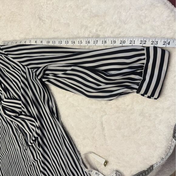 Worthington Women’s Black & White Striped Bow Tie Front Blouse Size XXL - Picture 6 of 9